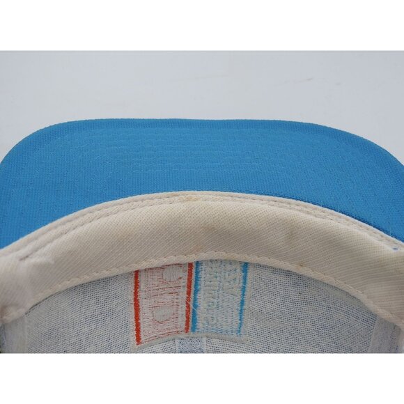 Vintage Dominos Pizza Logo Embroidered Logo Snapback Mesh Trucker Hat Cap Blue - Picture 10 of 11